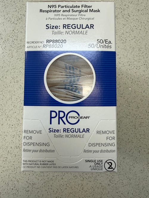 50 ct. ProGear RP88020 & RP88010 N95 Filter Respirator & Surgical Mask - Size REGULAR & SMALL